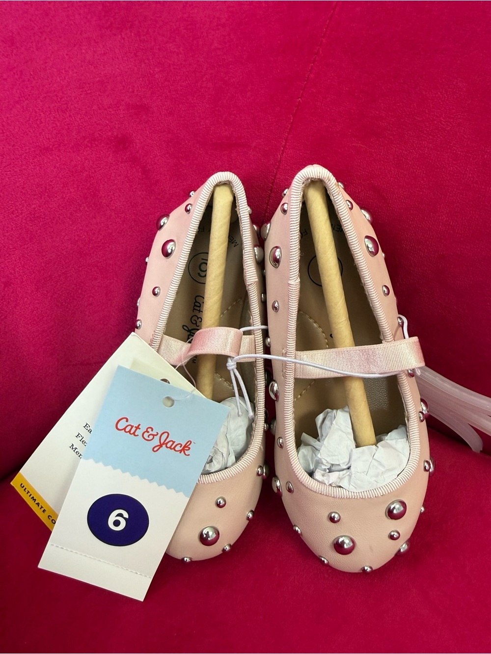 Cat & Jack Light Pink Studded Mary Jane Shoes for Kids